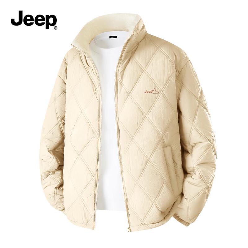 Jeep Men's Winter Padded Fleece-Lined Stand Collar Jacket