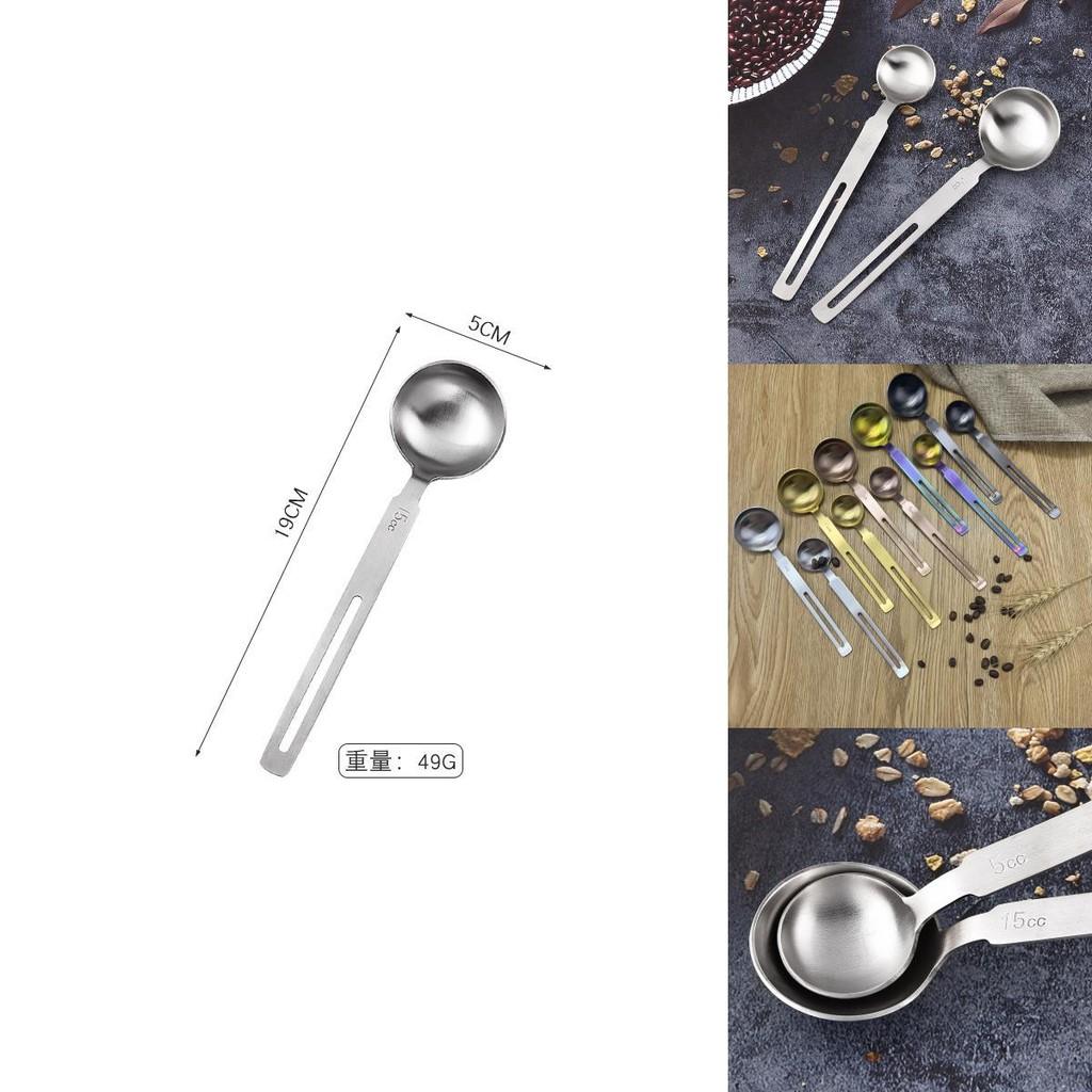 Elegant Silver And Colorful 304 Stainless Steel Long Handle Measuring Spoon Set