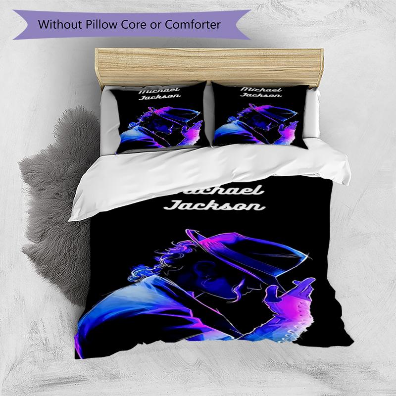 3pcs Michael Jackson Pattern Bedding Set Duvet Cover Set Includes Duvet Cover &pillowcases, Perfect All Season Bedroom Decoration & Gift