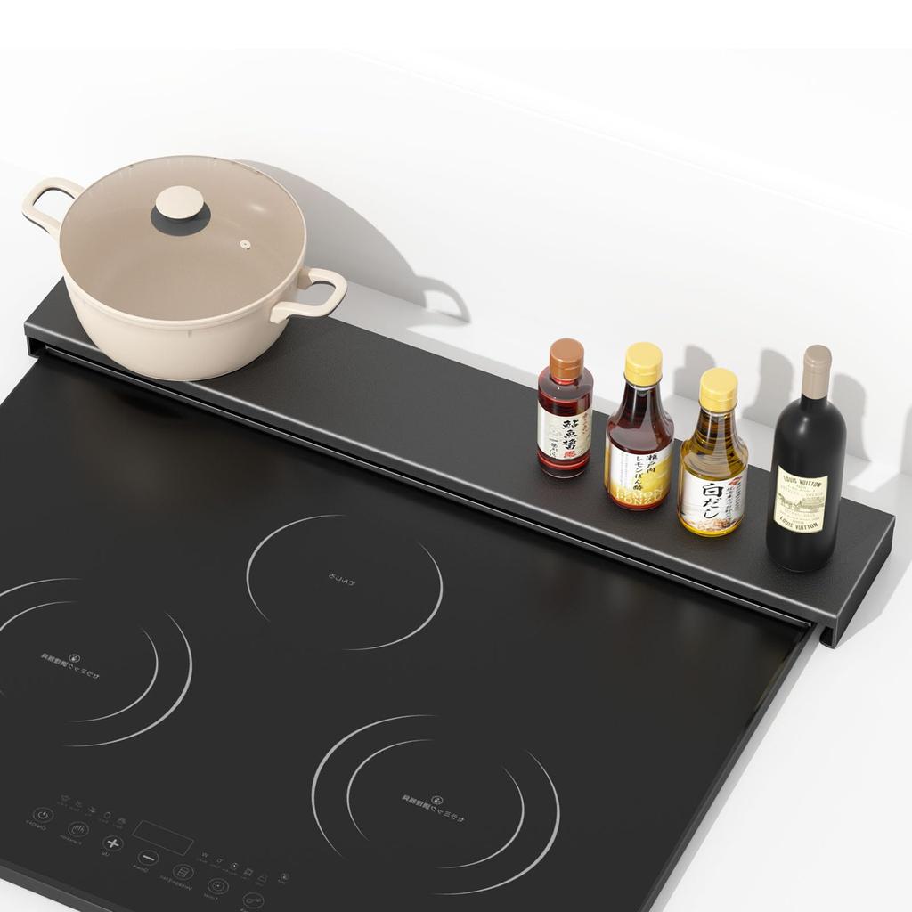 DAIWIN Exhaust Vent Cover 60cm Flat Stove Cover Thin IH Exhaust Vent Cover Kitchen Stove Back Rack Oil Splash Dirt Guard Compatible with IH Compatible