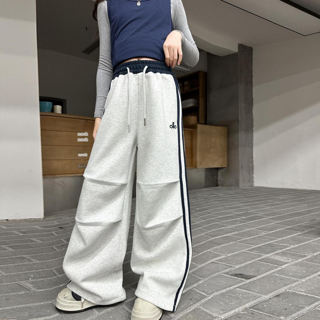 Pantaloni de trening casual cu picior larg pentru fete, stil coreean, pentru primăvară și toamnă