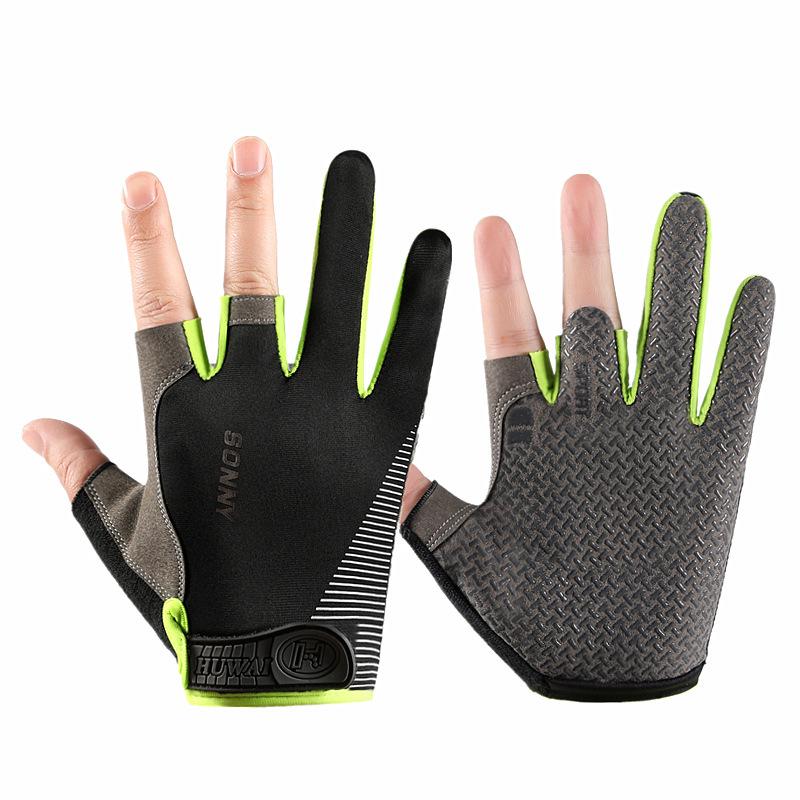 Unisex Breathable Anti-Slip Three-Fingerless Fishing & Cycling Gloves - Summer Sun Protection & Wear-Resistant