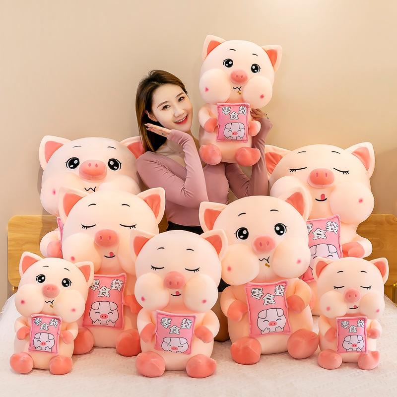 New Snacks Pig Throw Pillow Plush Toy Large Pig Doll for Girls Birthday Gift Doll