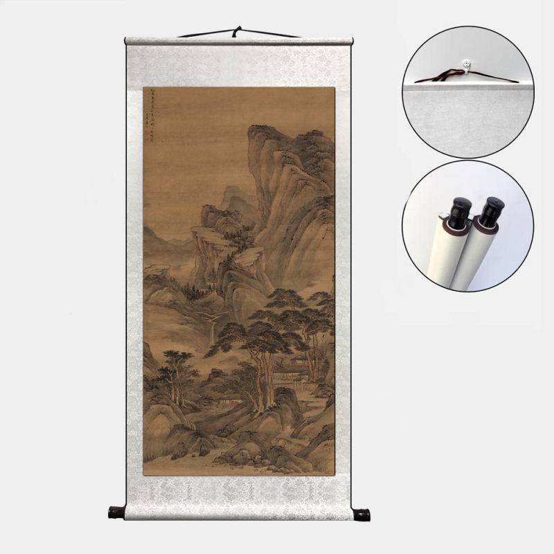 Antikes Landschaftsgemälde Hängerolle Traditionelle Chinesische Malerei Rolle Wohnzimmer Arbeitszimmer Dekorative Hängerolle
