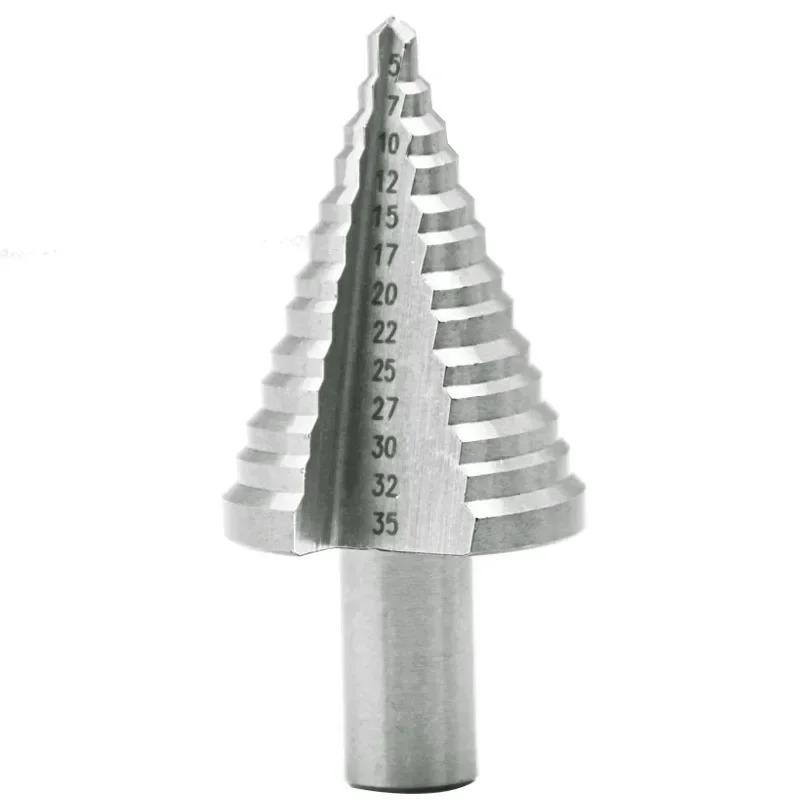 Broca Escalonada de Acero de Alta Velocidad 5-35MM Broca para Perforar Madera Metal HSS Herramientas Eléctricas Cortador de Agujeros Escariador Industrial Accesorios de Herramientas