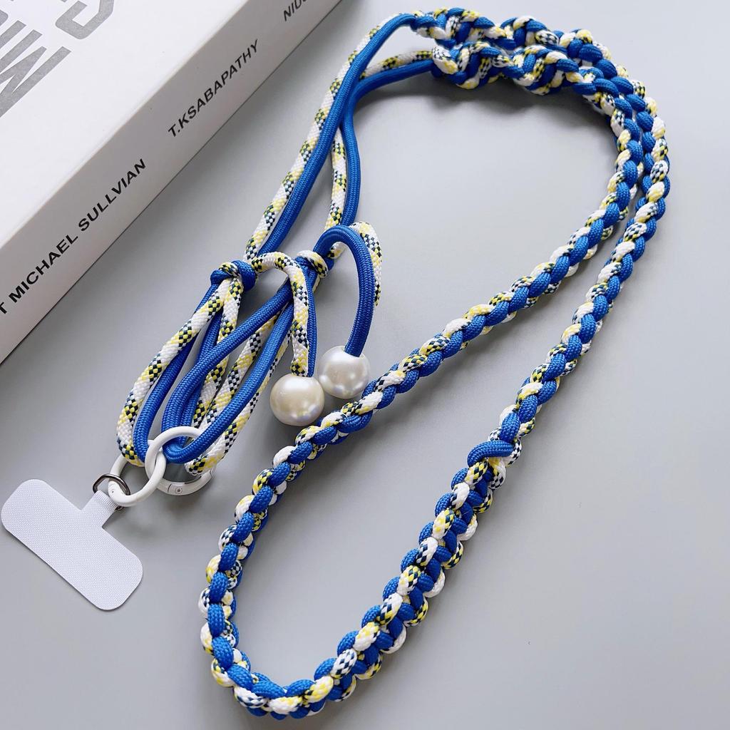 Cordelette tressée colorée réglable à quatre brins pour crossbody et porte-clés pour téléphone portable de filles