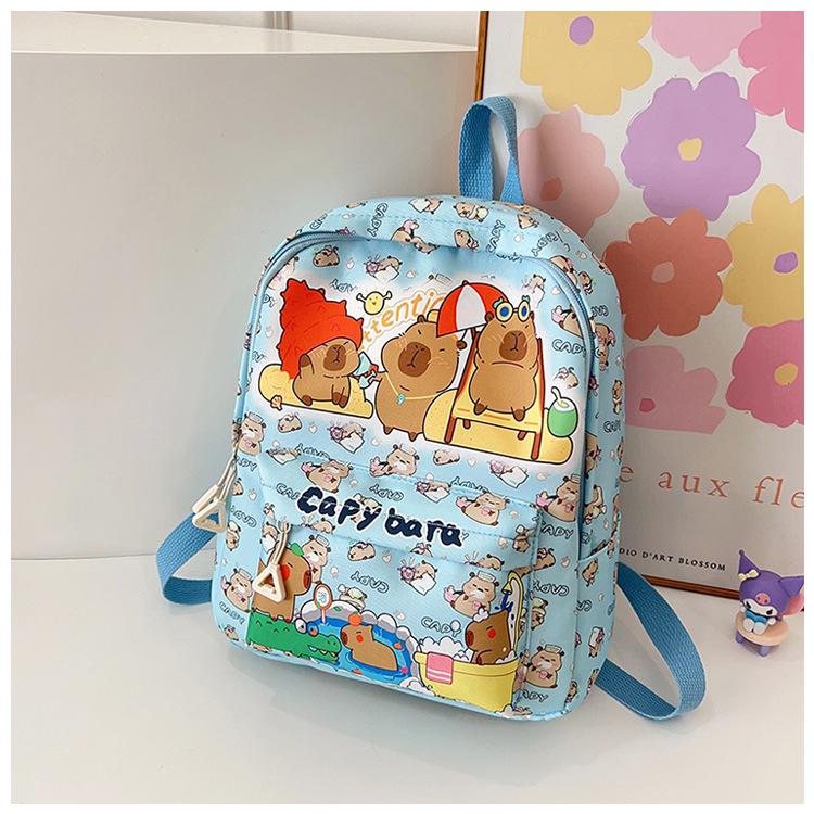 Stylish Capybara Print Backpack for Kids - Elementary & Kindergarten Use