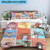 3PCS Cat And Mouse In Flowers 3pcs Bedding,Including 3PCS Duvet Cover And 2pcs Pillowcases Perfect for Christmas,Ideal for Bedroom, Dormitory