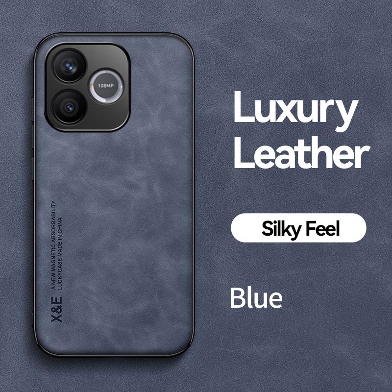 KEYSION Luxury Retro PU Leather Phone Case for HONOR 600 Lite 5G Silicone+PC Shockproof Phone Back Cover for Honor 500 Smart 5G
