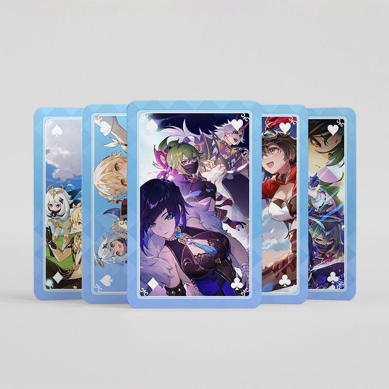 Anime Poker Toy Genshin Impact Game Cards Zhongli Hutao Tartaglia Cosplay Hardcover Collection Gift