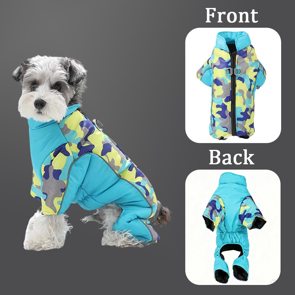 Windproof Dog Clothes Winter Warm Puppy Jumpsuit Reflective Pet Costume For Small Medium Dogs Cats Chihuahua Schnauzer Outfits