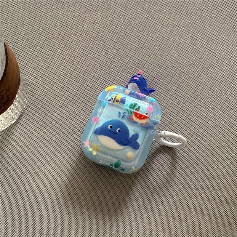Stereoscopic submarine crab dolphin for AirPods pro1 apple bluetooth wireless headset cover soft 1/1/1 generation