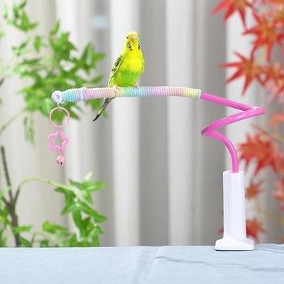 Bird Perch Stand Bird Training Portable Tabletop Platform Parrot Lovebirds Indoor Budgies Bending Stand Cage Accessories