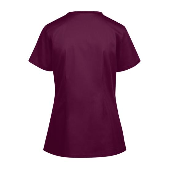 Nurse Top V-Neck Pockets Soft Short Sleeve Anti-Wrinkle Loose Doctor Uniform Workwear