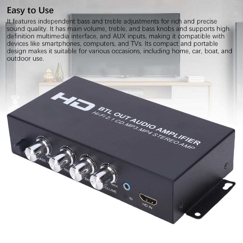 Independent Treble/Bass/Volume EQ Stereo Power Amplifier HiFi Stereo Amplifier Home Use