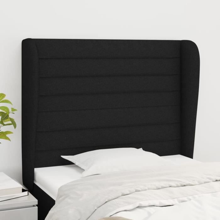 VidaXL Headboard with Ears Black 93x23x118-128 Cm Fabric3118080