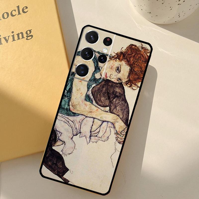 Egon Schiele Phone Case For Samsung Galaxy S25 S20 S21 S22 S23 S24 Ultra S9 S10 Plus S25 FE Cover Shell