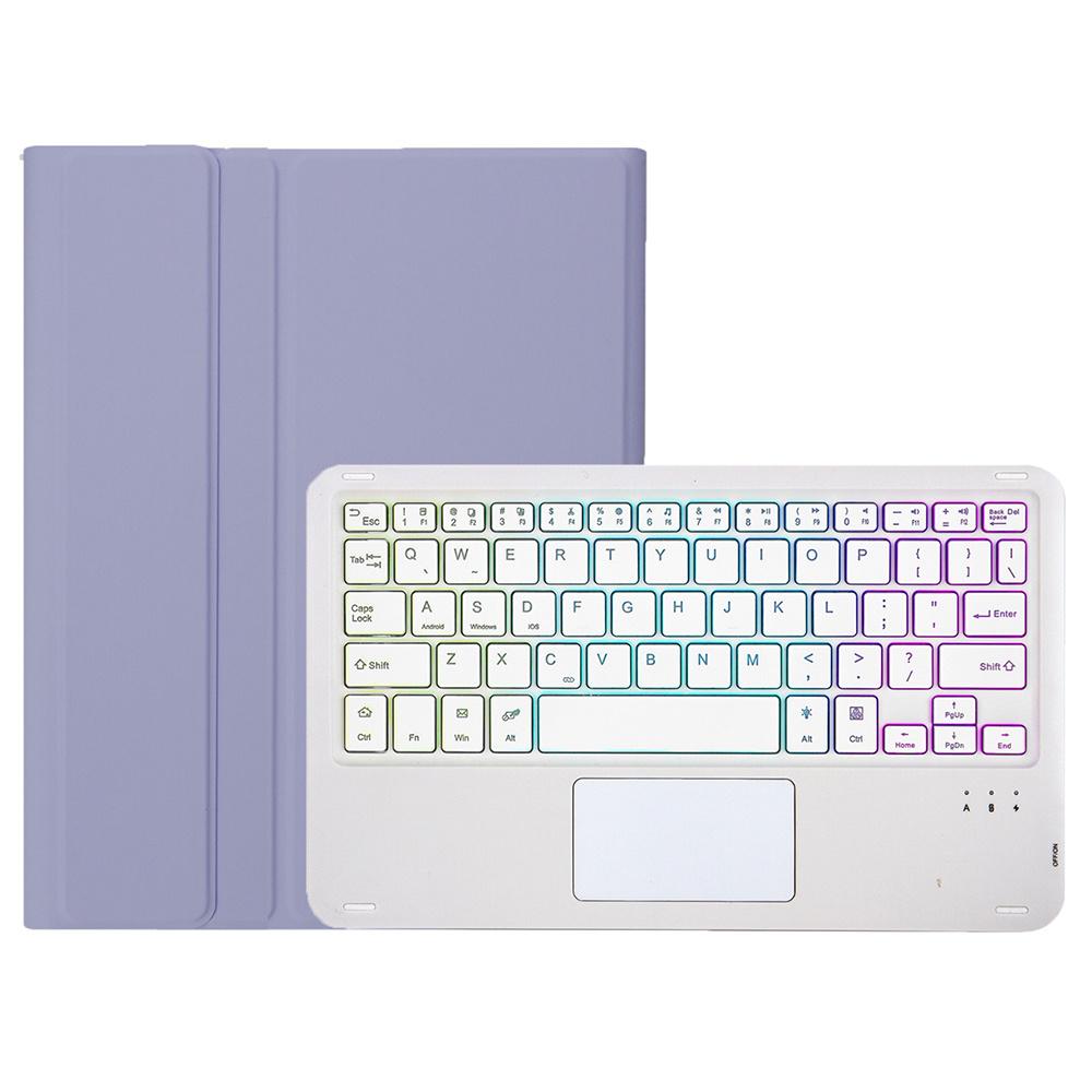 

AH25-AS For Honor Pad X9/X8a Backlit Design Leather+TPU Tablet Cover Bluetooth-compatible Keyboard Case with Touchpad Purple