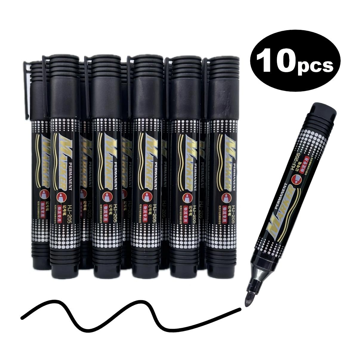 

10 шт. черных перманентных маркеров – быстросохнущие, не выцветающие, идеально подходят для логистики и доставки