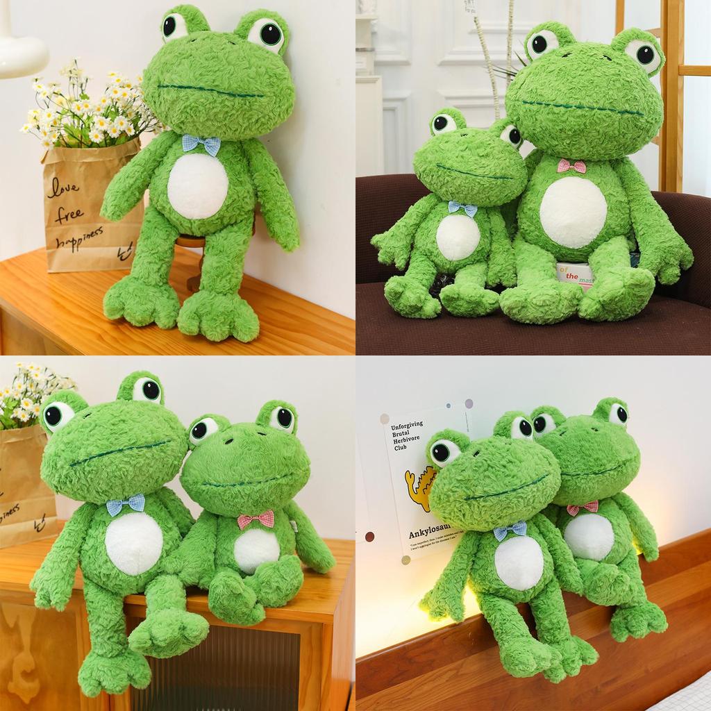 Cute Frog Plush Toy With Short Plush Cover For Kids Gift And Cuddle