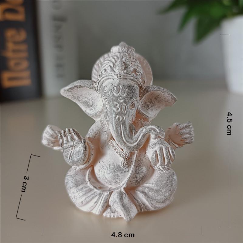 Lord Ganesha Buddha Statue Elephant God Sculptures Ganesh Figurines Man-made Jade Stone Home Garden Buddha Decoration Statues