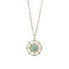 Geometric Eyes Peach Heart Pendant Necklace - Titanium & Stainless Steel