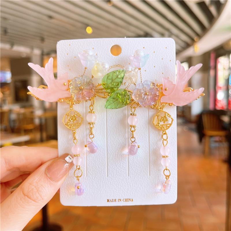 Antyczna zawieszka z frędzlami, spinka do włosów, akcesoria dziewczęce