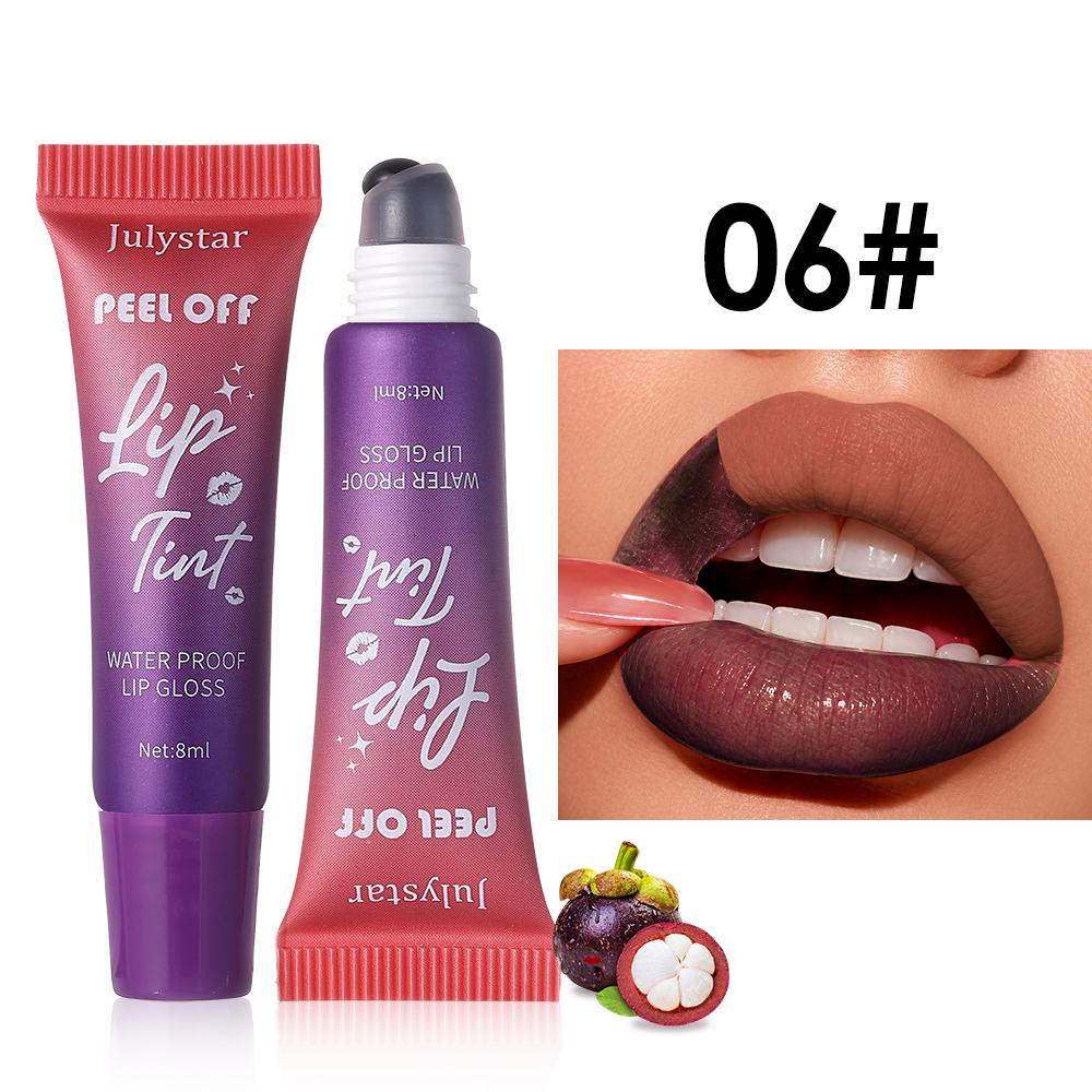 Julystar Peel Off Lip Tint Matte Waterproof Lip Tattoo Stain Long Lasting Tear Off Liquid Lipstick Eye-catching Lip Makeup