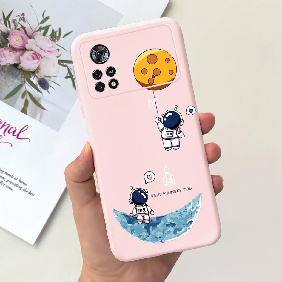For Xiaomi Poco X4 Pro 5G Case Cute Astronaut Shockproof Silicone Soft Funda Phone Cover For Xiomi Poco X4 Pro Protective Bumper