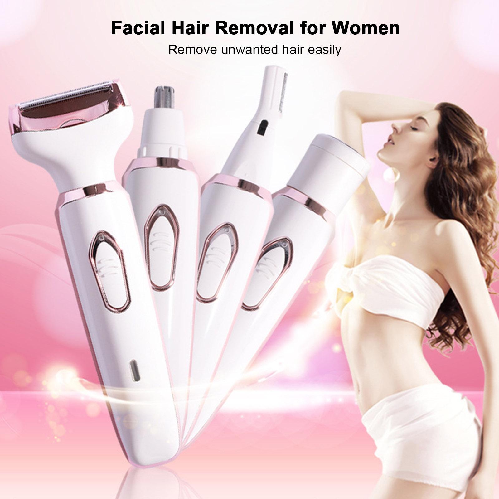 Re able Facial Hair Removal for Women Facial Hair Remover Nose Hair Trimmer Eyebrow Trimmer Body   4 in 1 Epilator for Legs Arms Facial Body