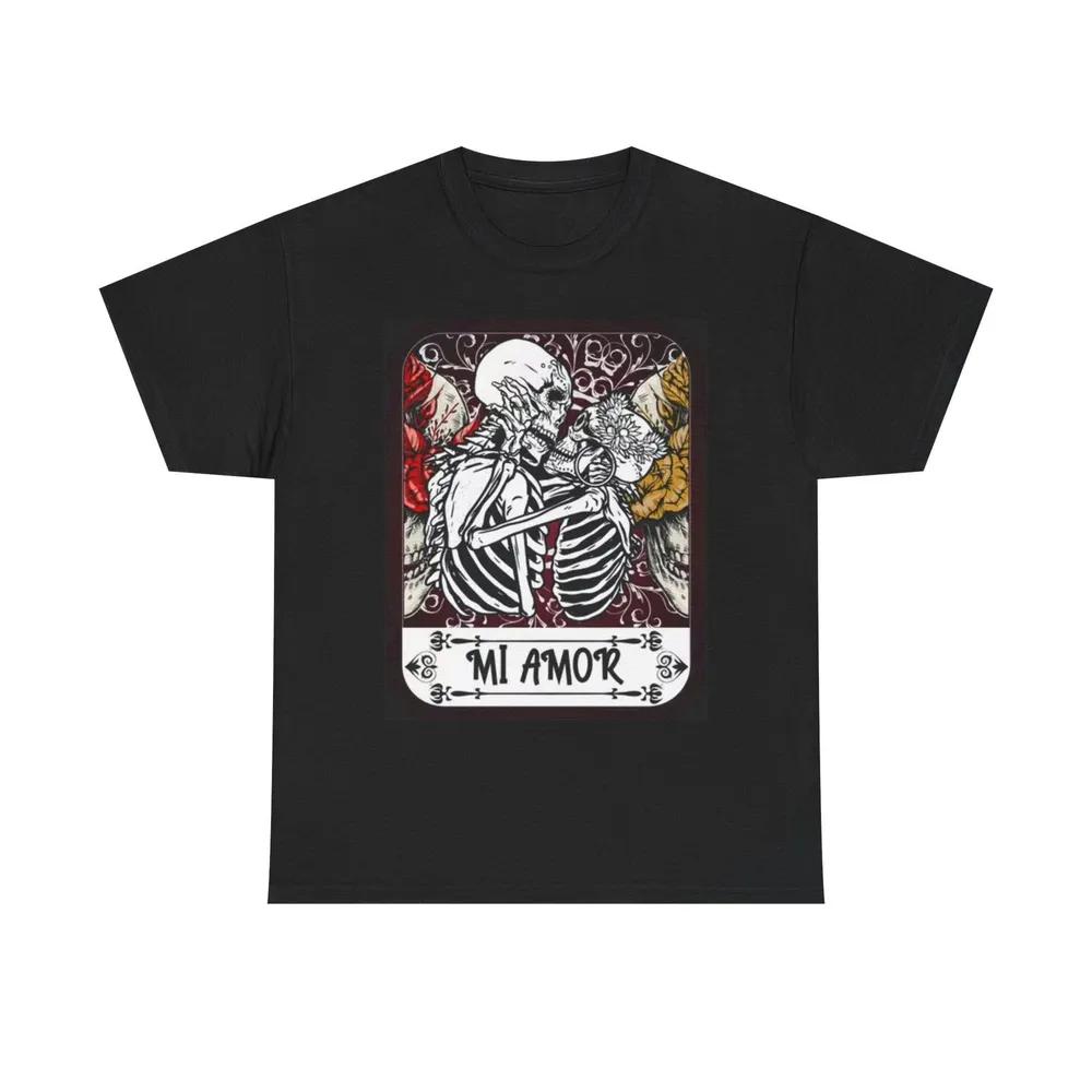 Unisex Short Sleeve Crew Neck Cotton T Shirt Day Of The Dead S