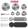 31Pcs Diamond Cutting Discs Sanding Grinding Wheel Circular Saw Blade Woodworking Metal Dremel Mini Drill Rotary Tool Access