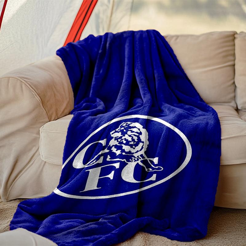 [1pc Chelsea FC Blanket] All-Season Blanket - Cozy Blanket for Sofa Couch Home Decoration, Digital Printed Nap Blanket