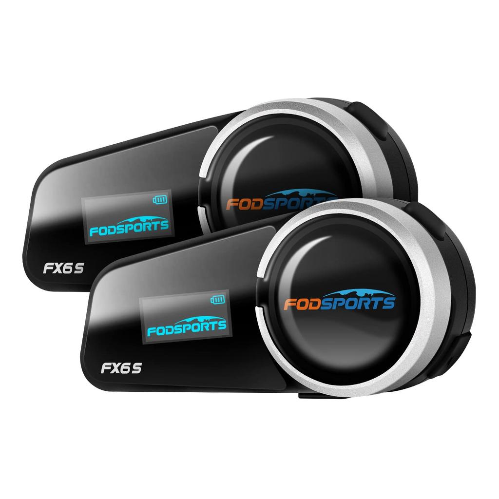 Fodsports FX6 S Motorcycle Simultaneous LCD FM CVC Noise 20 Hours of Continuous Automatic Communication Connects to Other HIFI Sound IP65 Waterproof