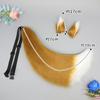A piece of hair generation plush fox ear wolf ear hairpin wolf tail fox tail jewelry beast ear tail headdress accessories set handmade
