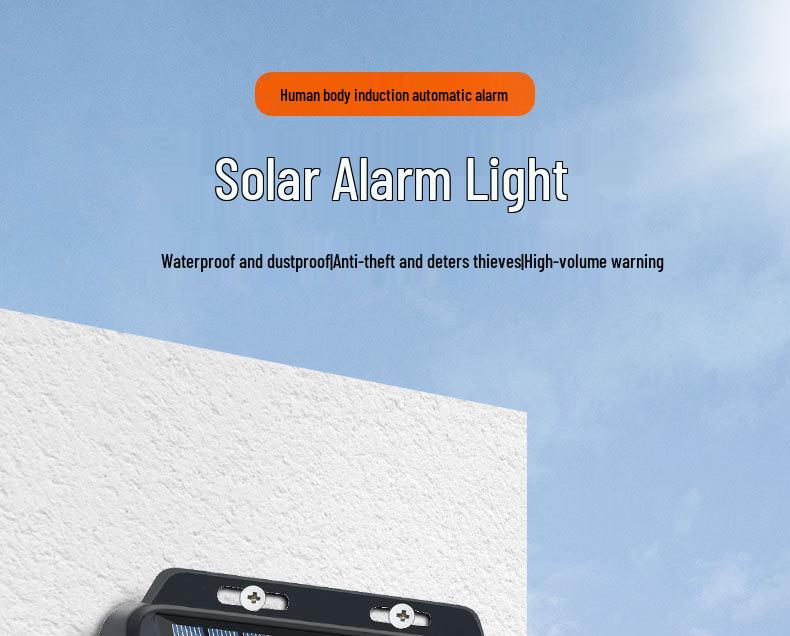 Solar Motion Sensor Alarm Light for Orchard, Ranch, Fishpond, Factory, Courtyard, Villa, or Warehouse Security