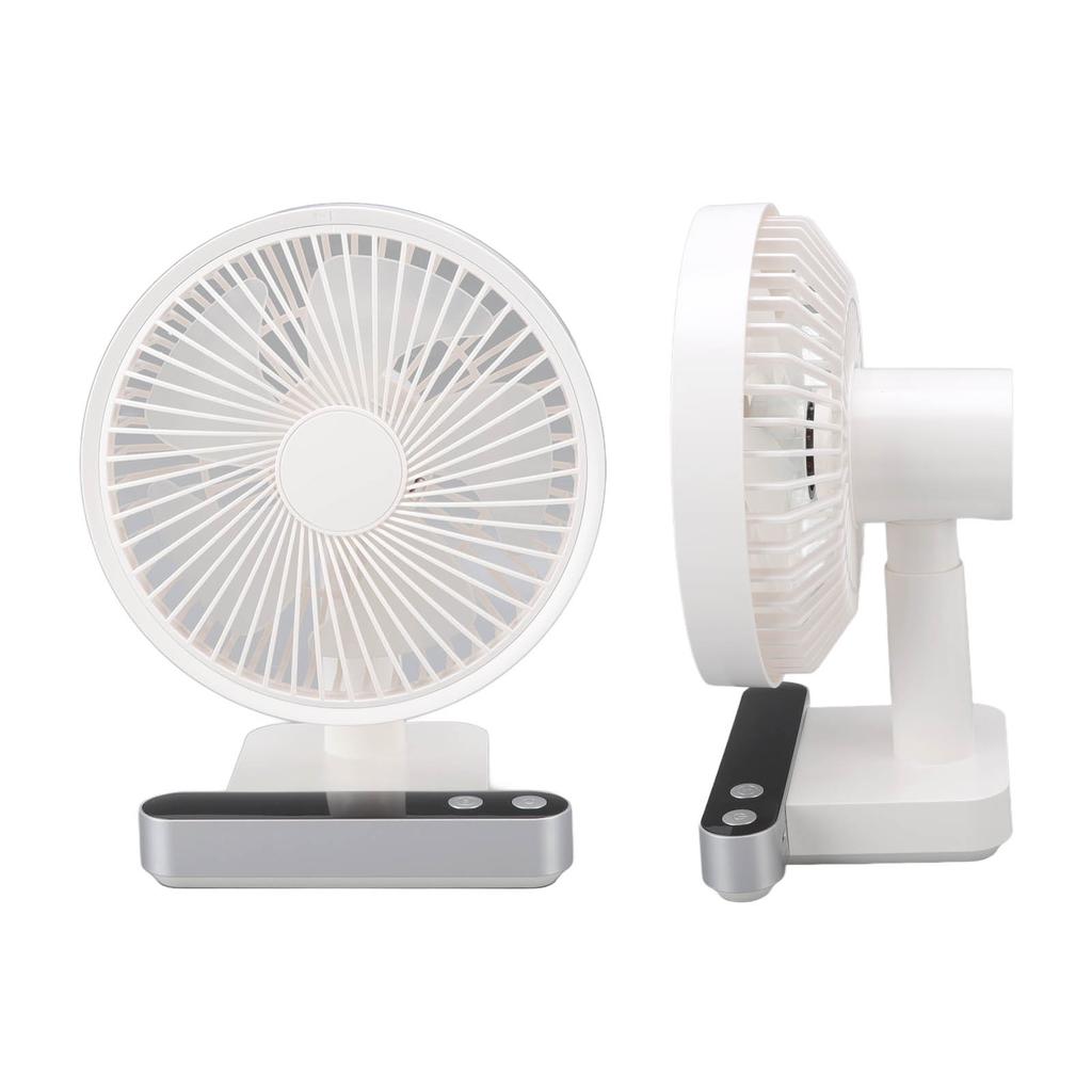 USB Small Desk Fans 4  s Low Noise 180 Degree Automatic Shaking Head Re able 5000mAh Desk Fan with LED Display