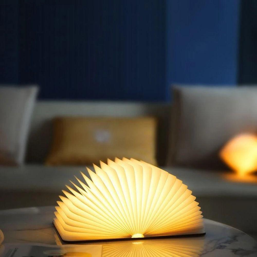 3 Colors Table Lamp USB Rechargeable Desk Light Creative Gift Folding Book Lamp  Family