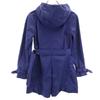 Moncler Made In Romania Hooded Coat Blue With Belt Women Used