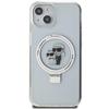Karl Lagerfeld Klhmp14Shmrskch Iphone 14 / 15 / 13 6.1 Biały/White Hardcase Ring Stand Karl&Choupettte Magsafe