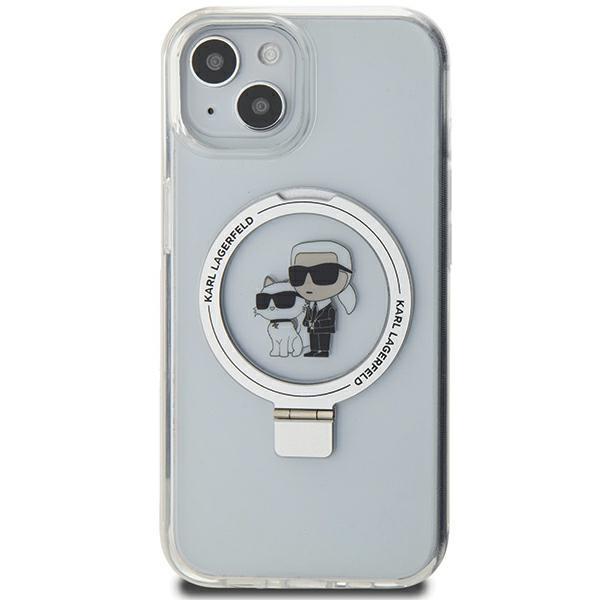 Karl Lagerfeld Klhmp14Shmrskch Iphone 14 / 15 / 13 6.1 Biały/White Hardcase Ring Stand Karl&Choupettte Magsafe