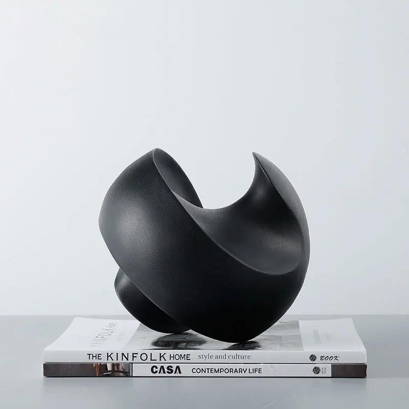 Bola Decorativa Abstracta de Resina Mate con Remolino Escultura Central para Dormitorio/Armario de Vino Decoración Artística Hecha a Mano Regalo Satisfactorio