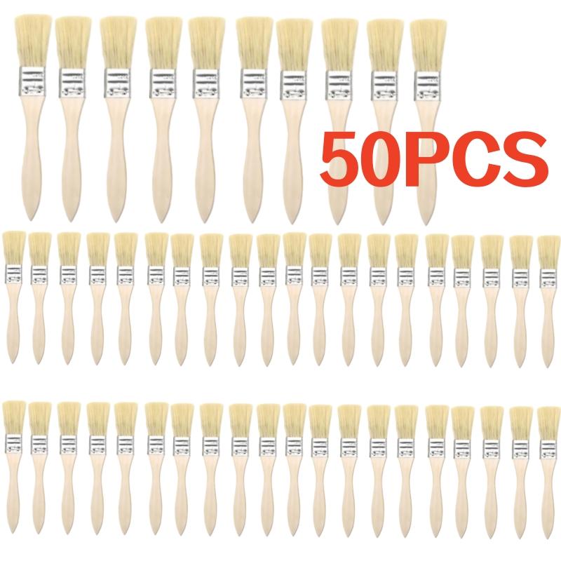 5/10/20Pcs Pig Mane Brushes, Suitable For Art, Handicrafts, Plastering, Painting, Glue Application, Wooden Handles Set