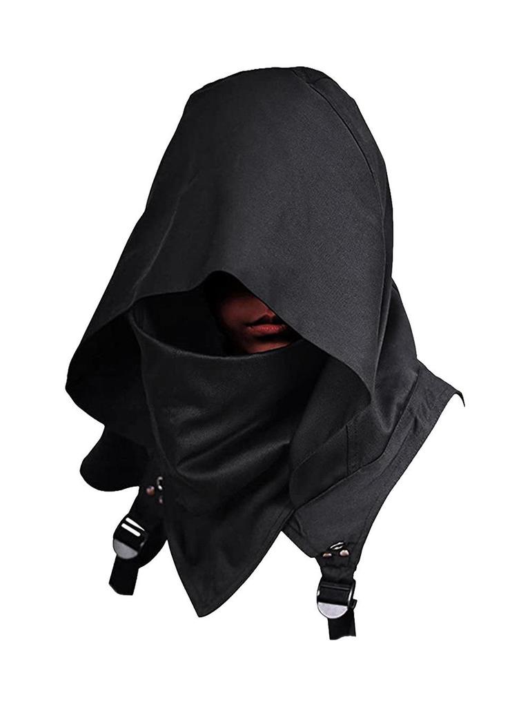 In Stock: Halloween Cosplay Medieval Hooded Cloak with Cyberpunk Hat