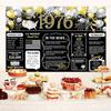 50th Birthday Black Gold Party Decoration Back In 1976 Backdrop Large Banner Birthday Party Poster Supplies Vintage 1976 Photography Background for