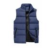 Men's Solid-color Casual Vest, Men's And Women's Zipper Stand-up Collar Thickened Warm Vest Jacket