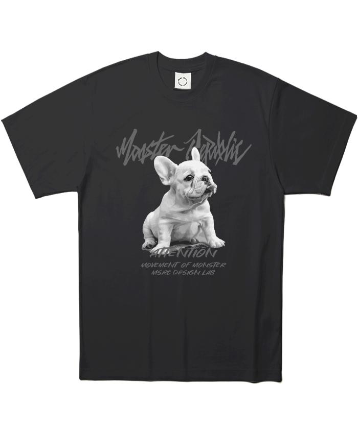 MONSTER REPUBLIC French Ash Grey T-Shirt Black
