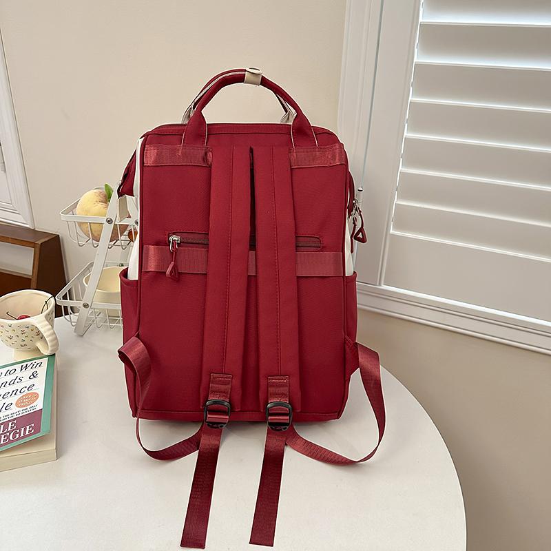 Damen Rucksack mit großem Fassungsvermögen, tragbar, Campus, Student, Schultasche, Farbkontrast, Reise-Rucksack