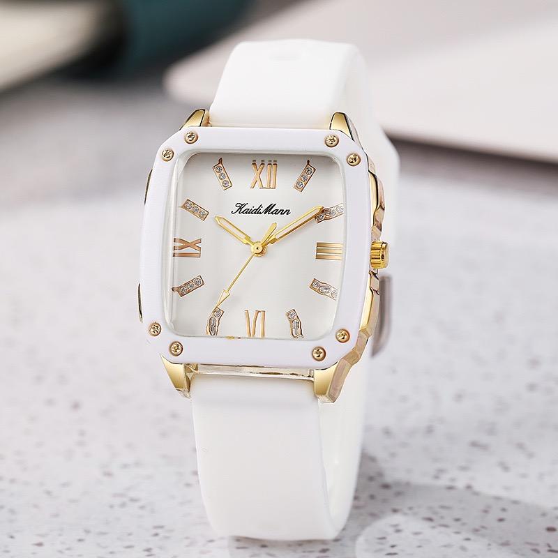 Simple Square Unisex Quartz Watch Casual and Fashionable Silicone Strap Men's Watch Women's Quartz Watch