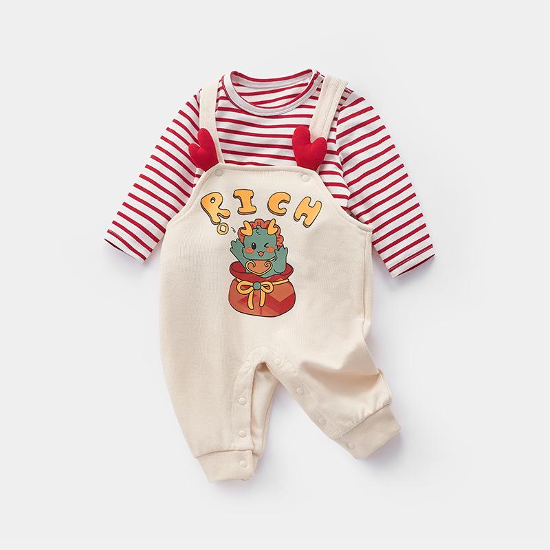 

Весенний комбинезон для малышей 2025: Комплект из двух частей: ромпер для маленьких девочек Tag 73 бежевый